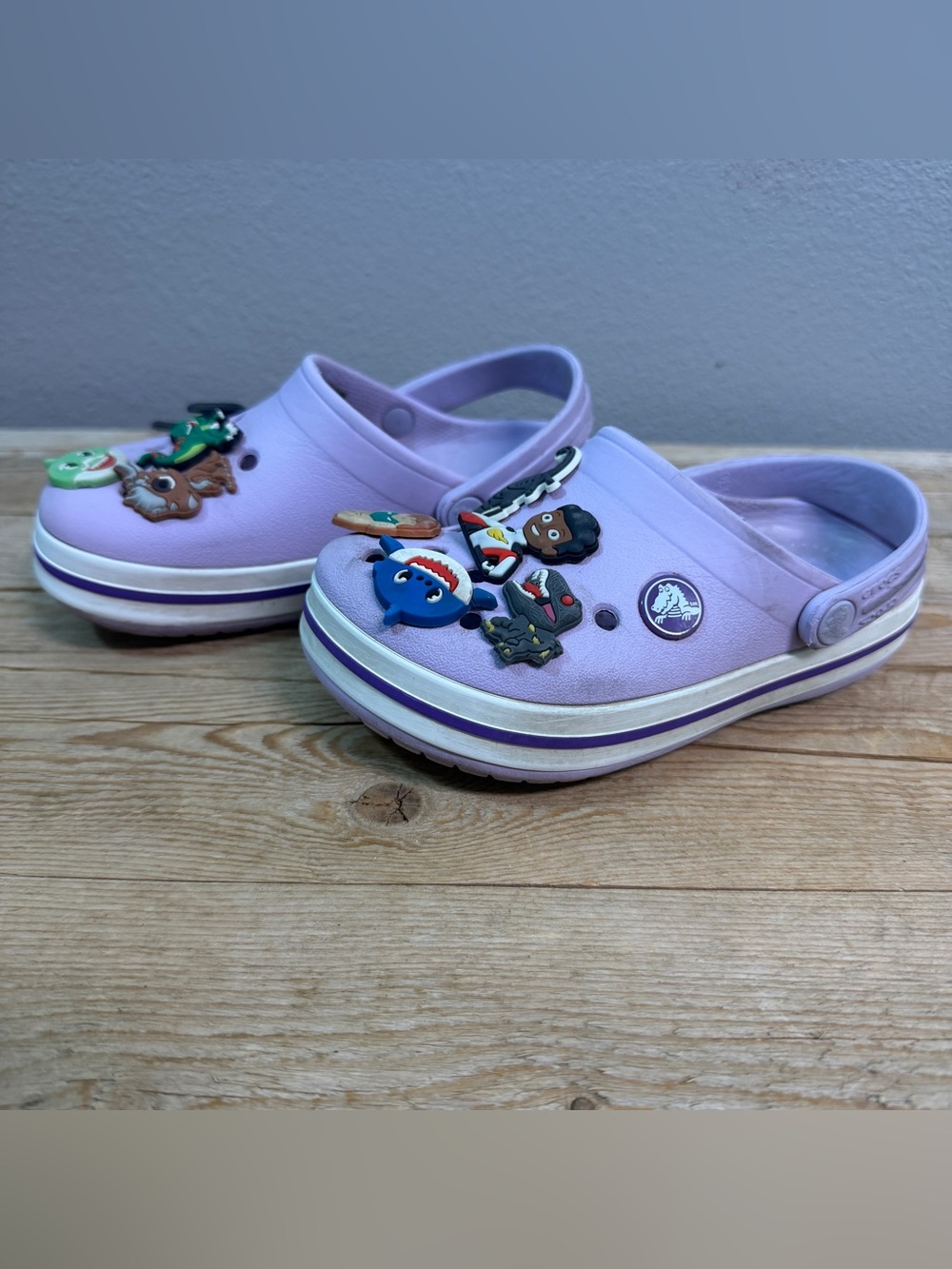 CROCS Kids Light Purple Clogs with Character Jibbitz